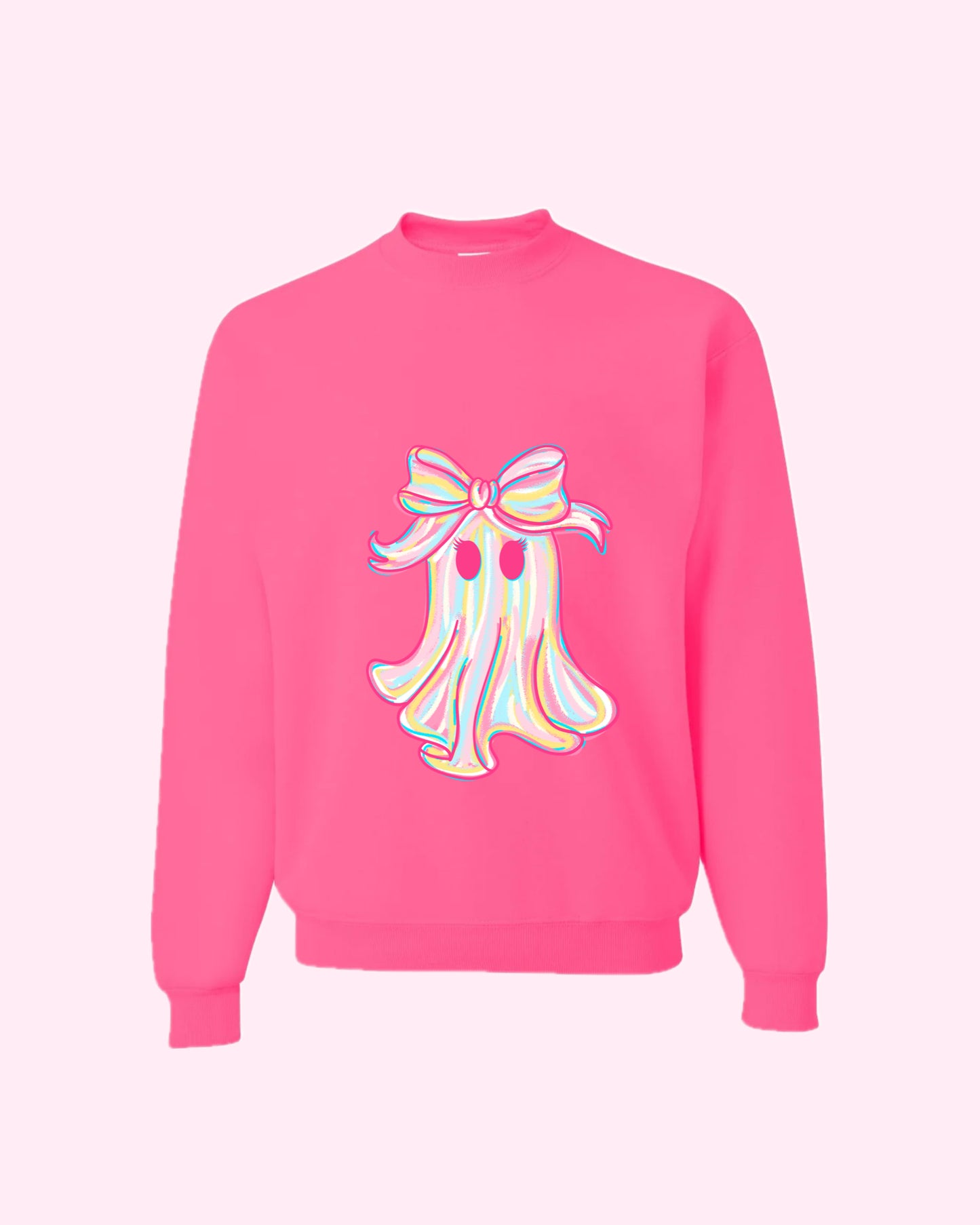 kids pink ghost sweatshirt