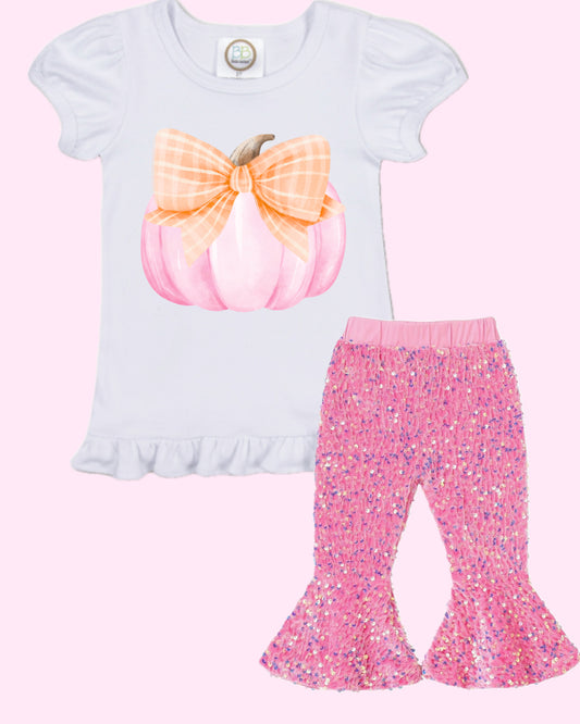 Kids pink pumpkin outfit