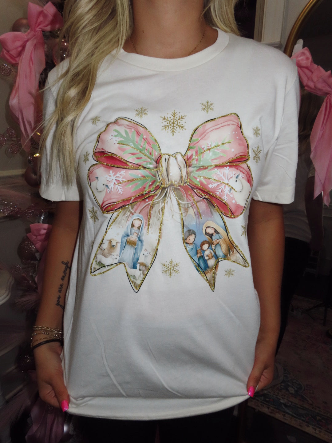 Nativity Bow T shirt