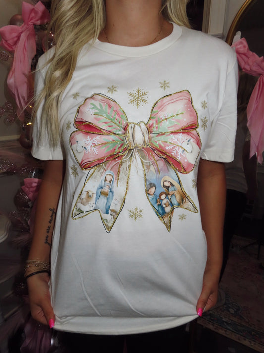 Nativity Bow T shirt