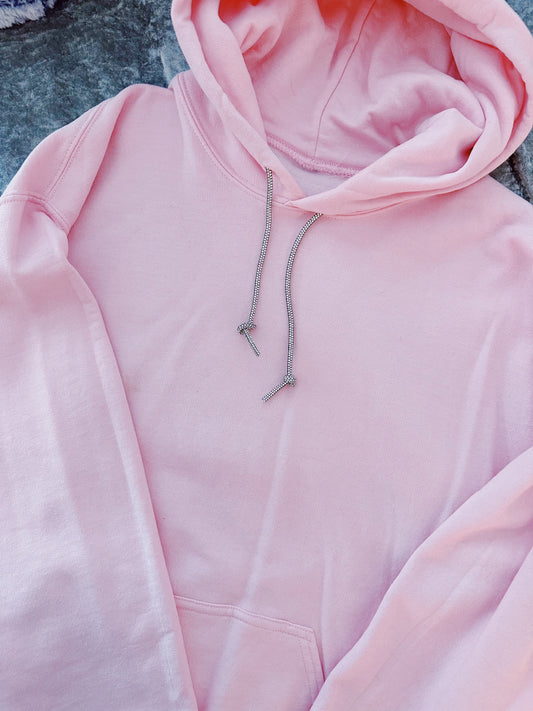 glittery string hoodie (pink)