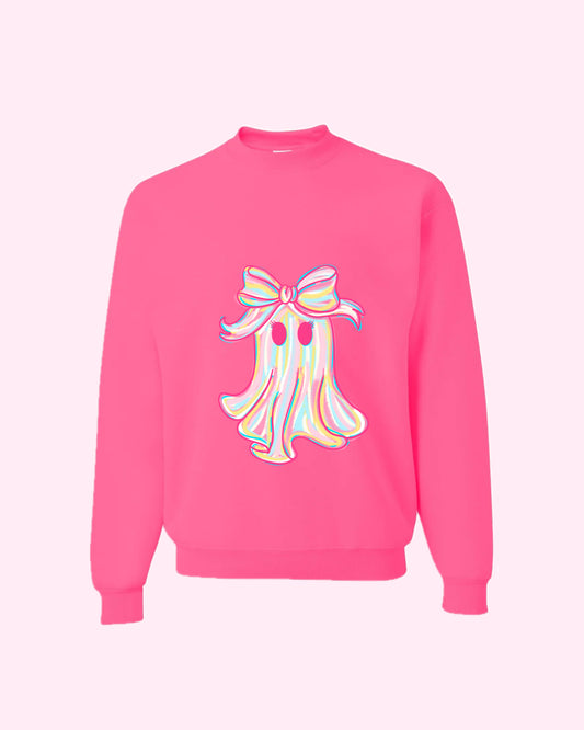 kids pink ghost sweatshirt